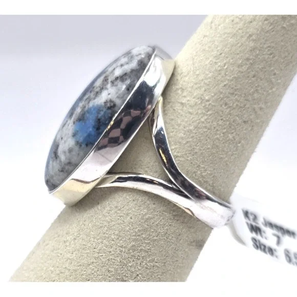 Genuine K2 Jasper Oval Ring Size 6.5 Sterling Silver 925 Handmade Southwest NWT - Picture 6 of 10